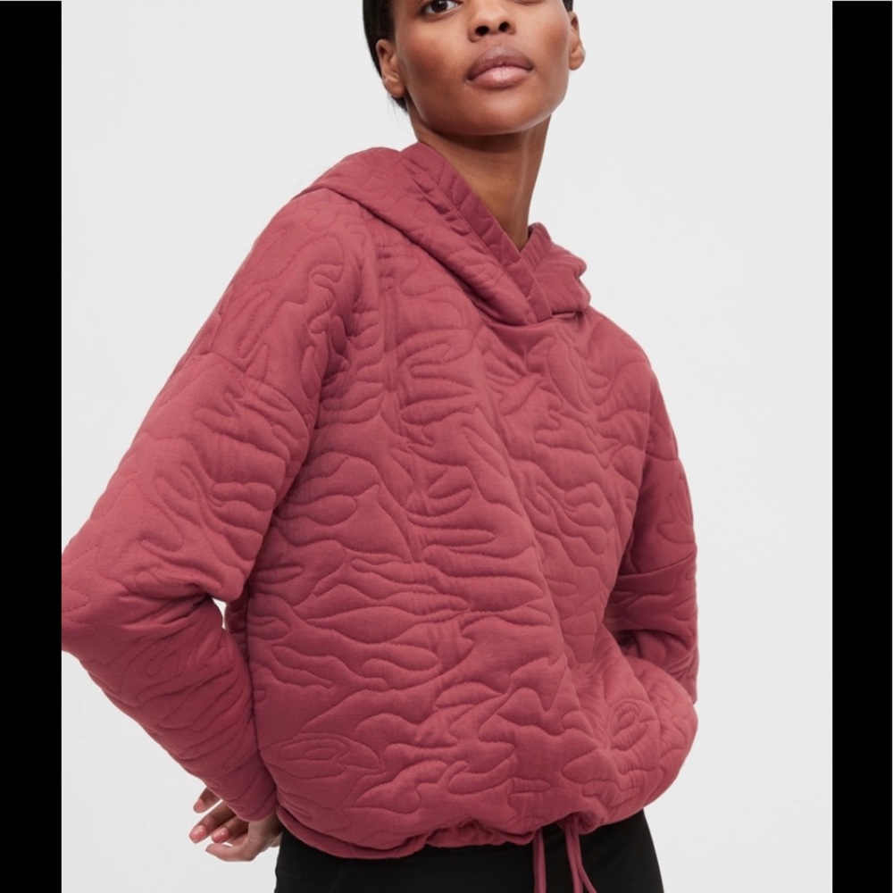 GAP Quilted Hoodie in Mauve
